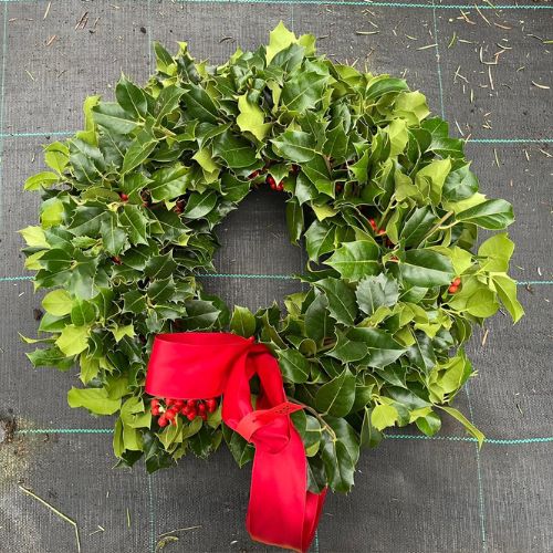 Handmade Christmas Door Wreath at Woolpit Nurseries