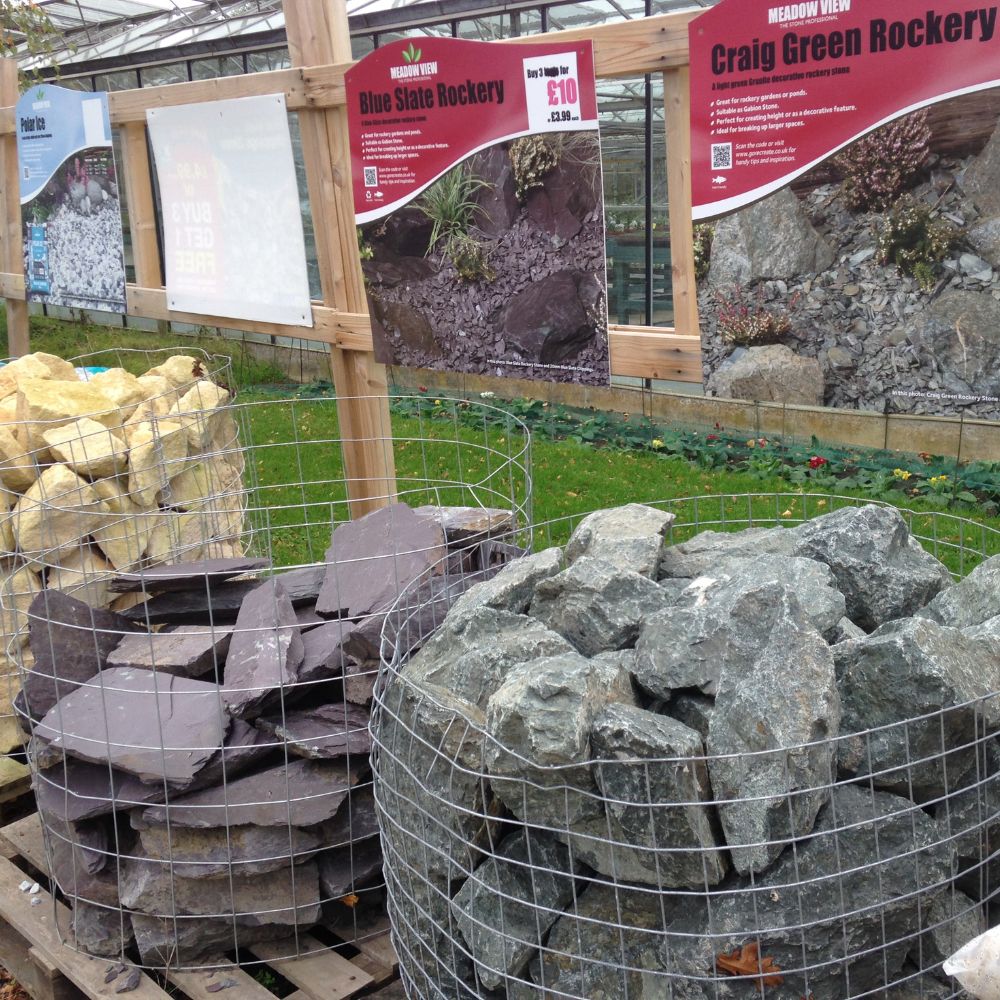 Welsh slate chippings for sale at Woolpit Nurseries